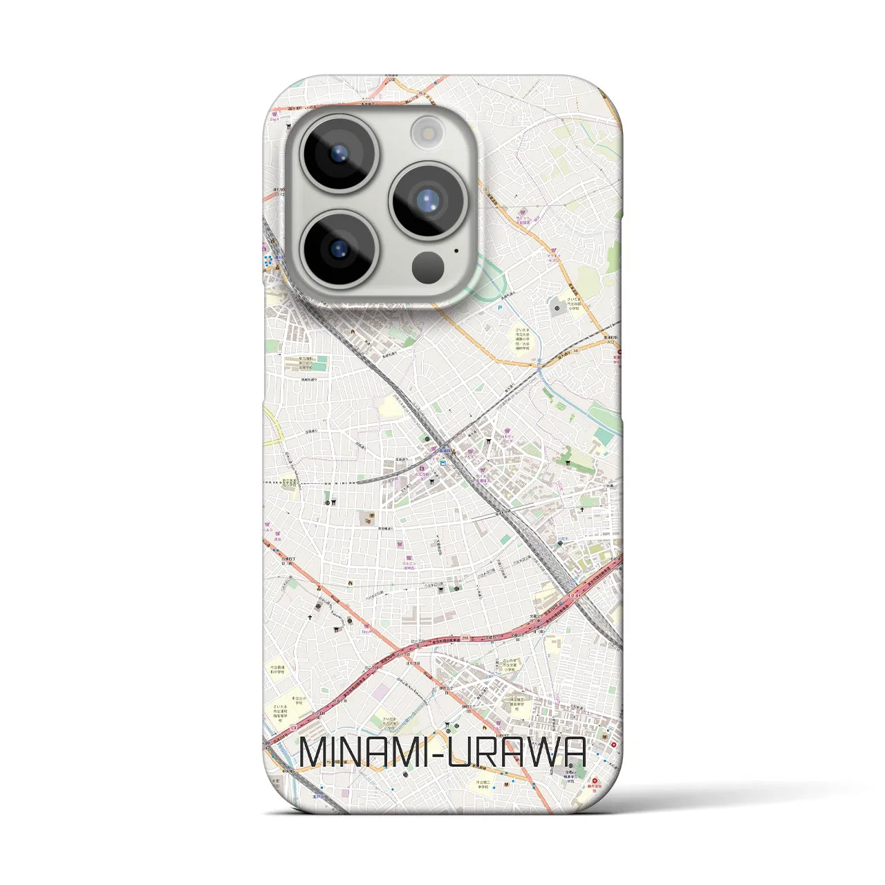 【南浦和】地図柄iPhoneケース（バックカバータイプ・ナチュラル）iPhone 15 Pro 用