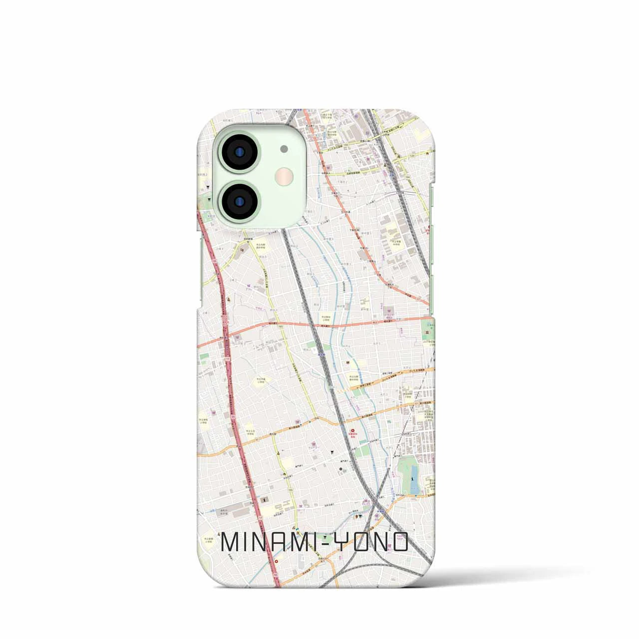 【南与野】地図柄iPhoneケース（バックカバータイプ・ナチュラル）iPhone 12 mini 用