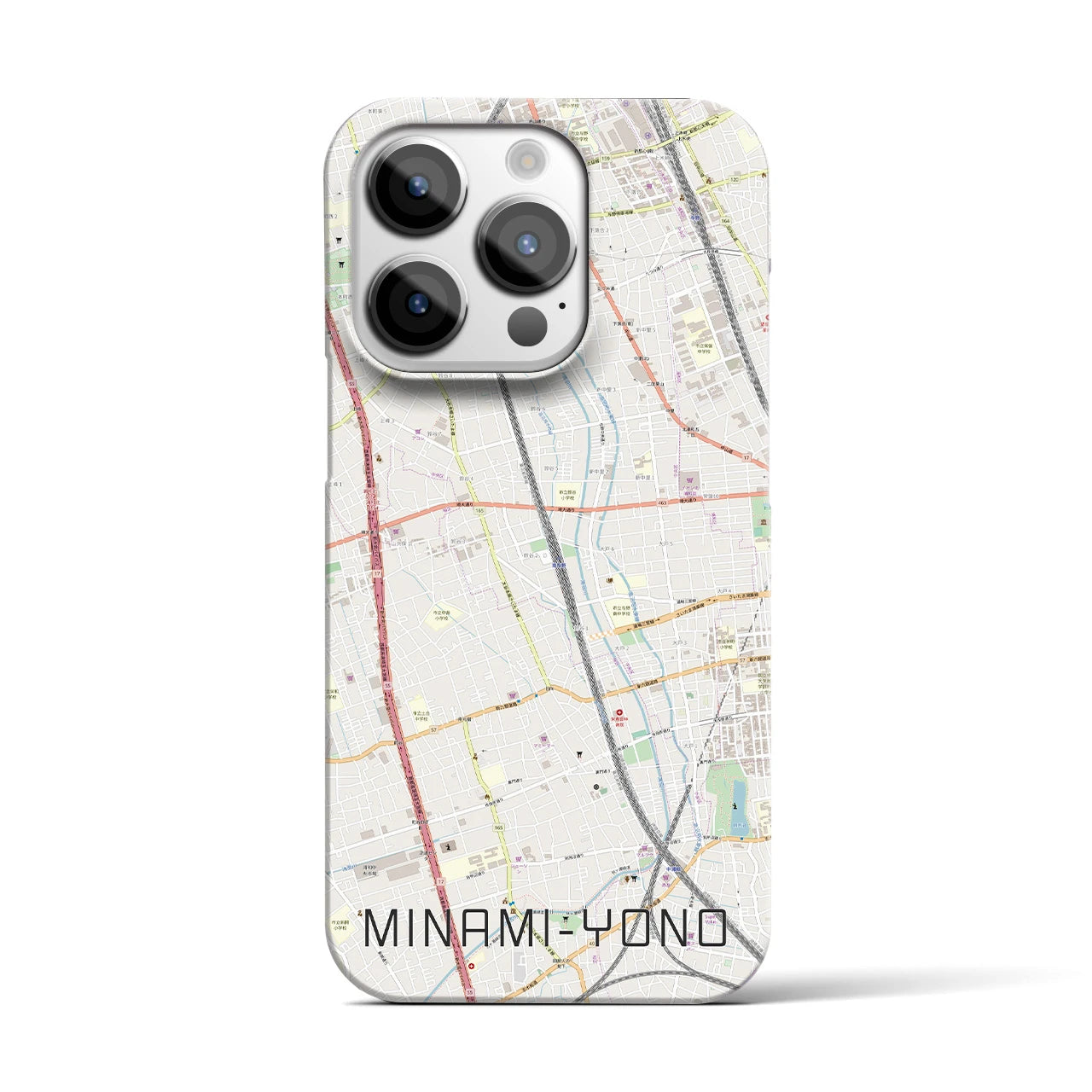 【南与野】地図柄iPhoneケース（バックカバータイプ・ナチュラル）iPhone 14 Pro 用