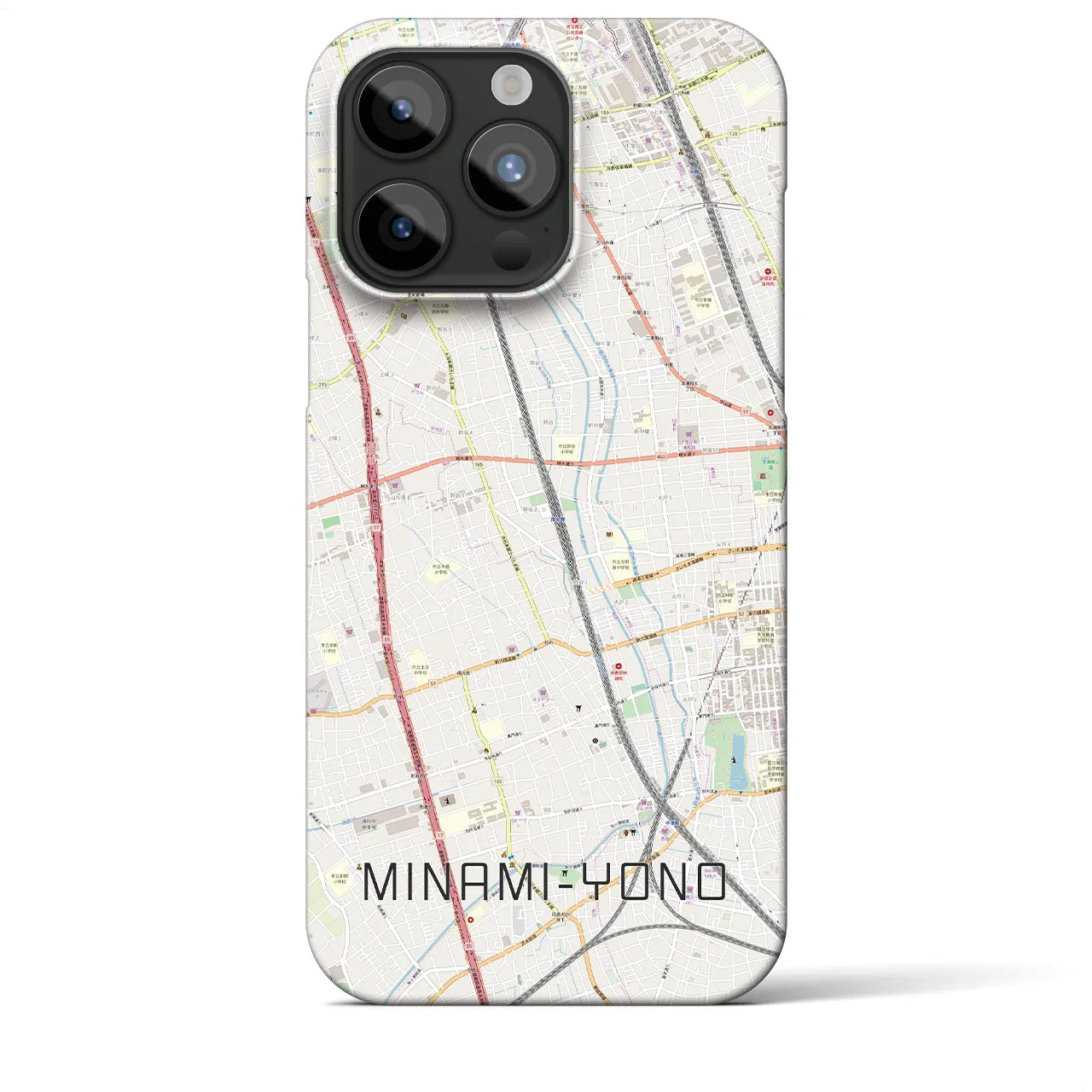 【南与野】地図柄iPhoneケース（バックカバータイプ・ナチュラル）iPhone 15 Pro Max 用
