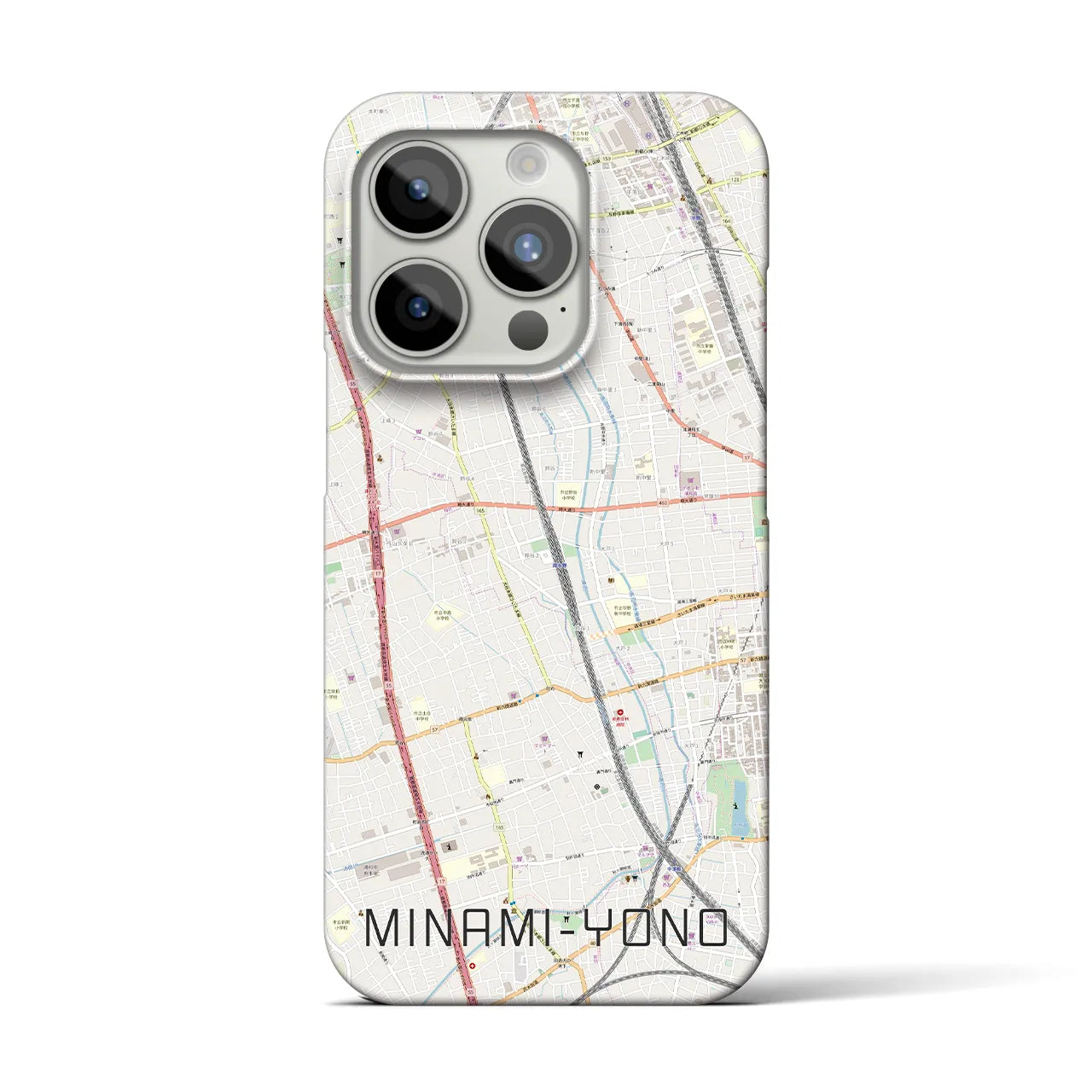 【南与野】地図柄iPhoneケース（バックカバータイプ・ナチュラル）iPhone 15 Pro 用