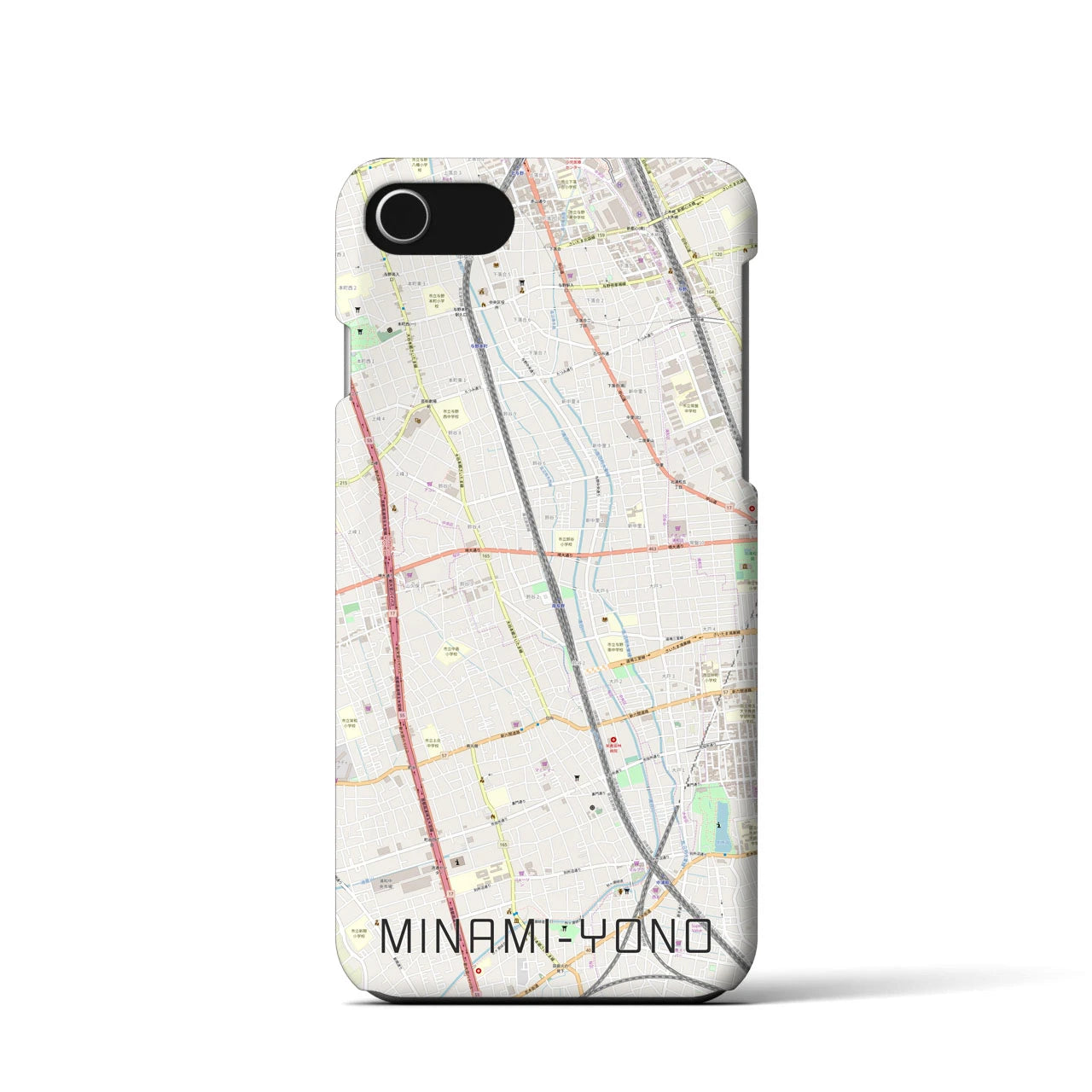 【南与野】地図柄iPhoneケース（バックカバータイプ・ナチュラル）iPhone SE（第3 / 第2世代） / 8 / 7 / 6s / 6 用
