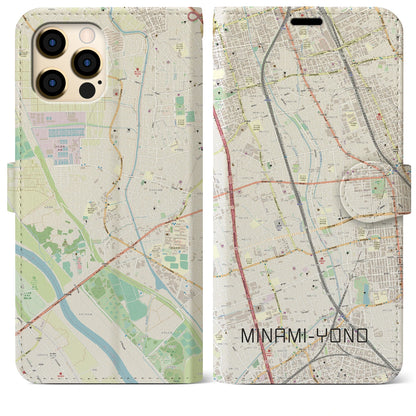 【南与野】地図柄iPhoneケース（手帳両面タイプ・ナチュラル）iPhone 12 Pro Max 用