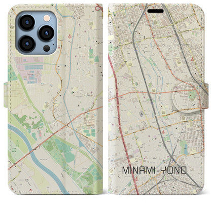 【南与野】地図柄iPhoneケース（手帳両面タイプ・ナチュラル）iPhone 13 Pro Max 用