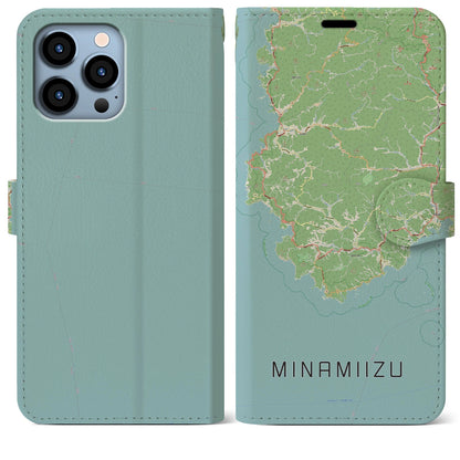 【南伊豆（静岡県）】地図柄iPhoneケース（手帳タイプ）ナチュラル・iPhone 13 Pro Max 用
