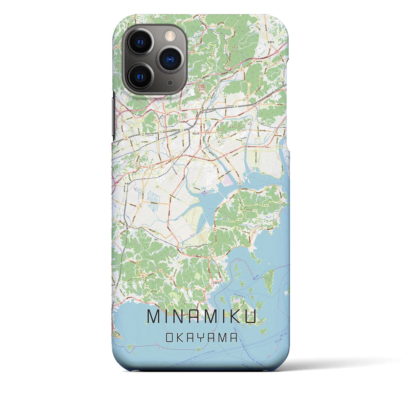 【南区（岡山市）】地図柄iPhoneケース（バックカバータイプ・ナチュラル）iPhone 11 Pro Max 用