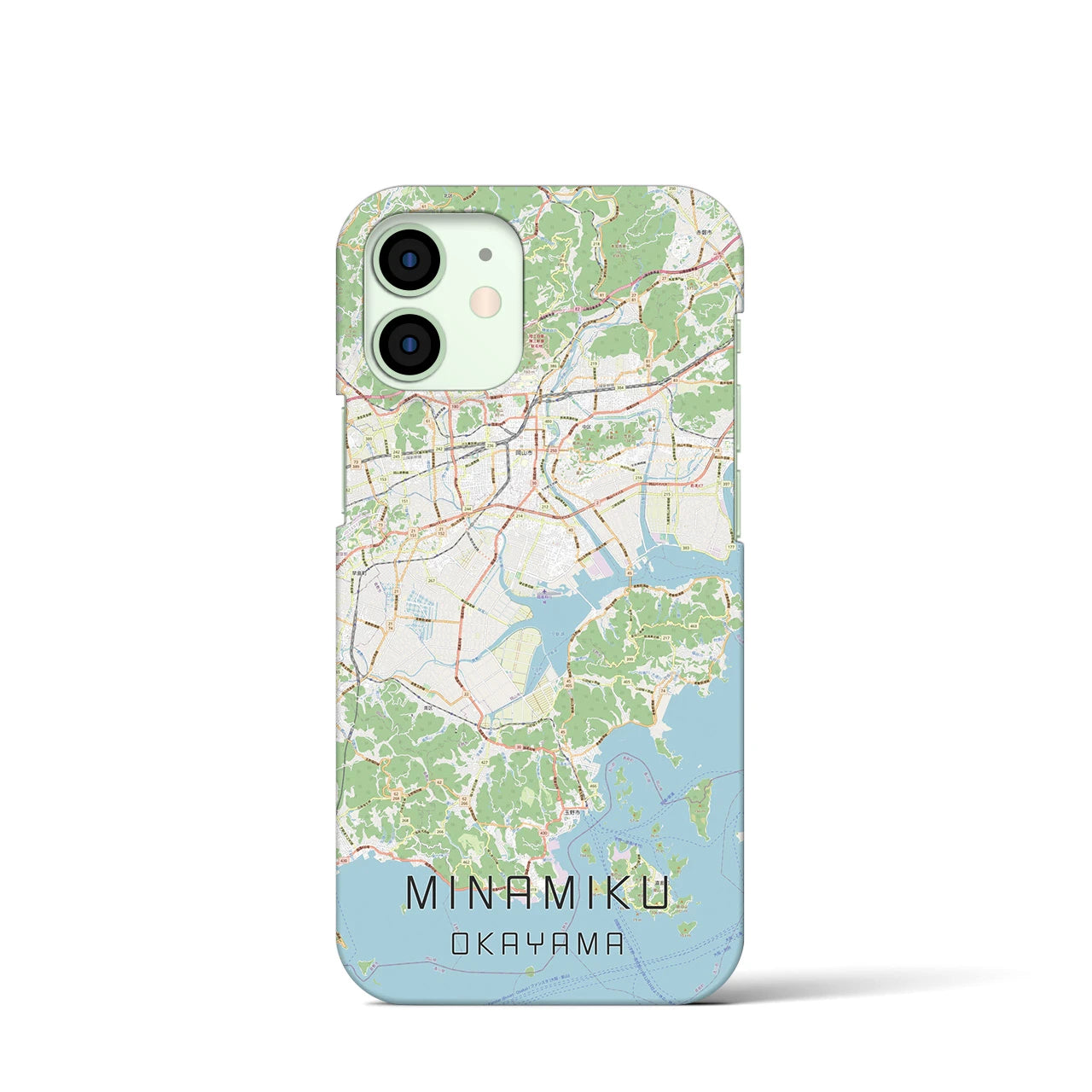 【南区（岡山市）】地図柄iPhoneケース（バックカバータイプ・ナチュラル）iPhone 12 mini 用