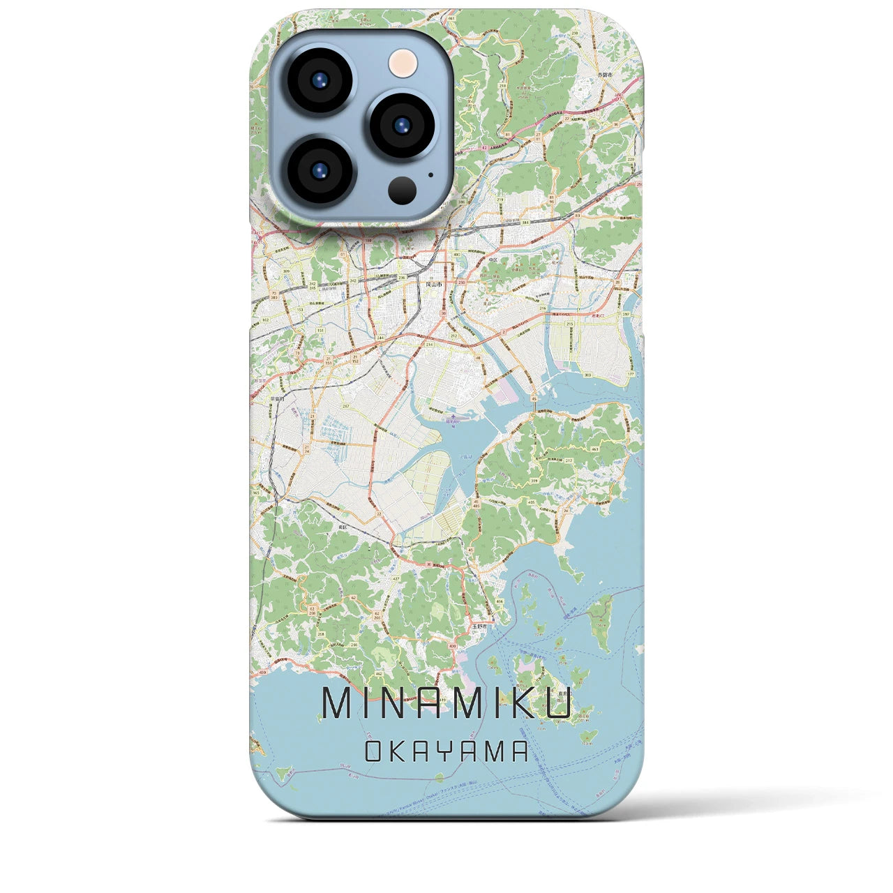 【南区（岡山市）】地図柄iPhoneケース（バックカバータイプ・ナチュラル）iPhone 13 Pro Max 用