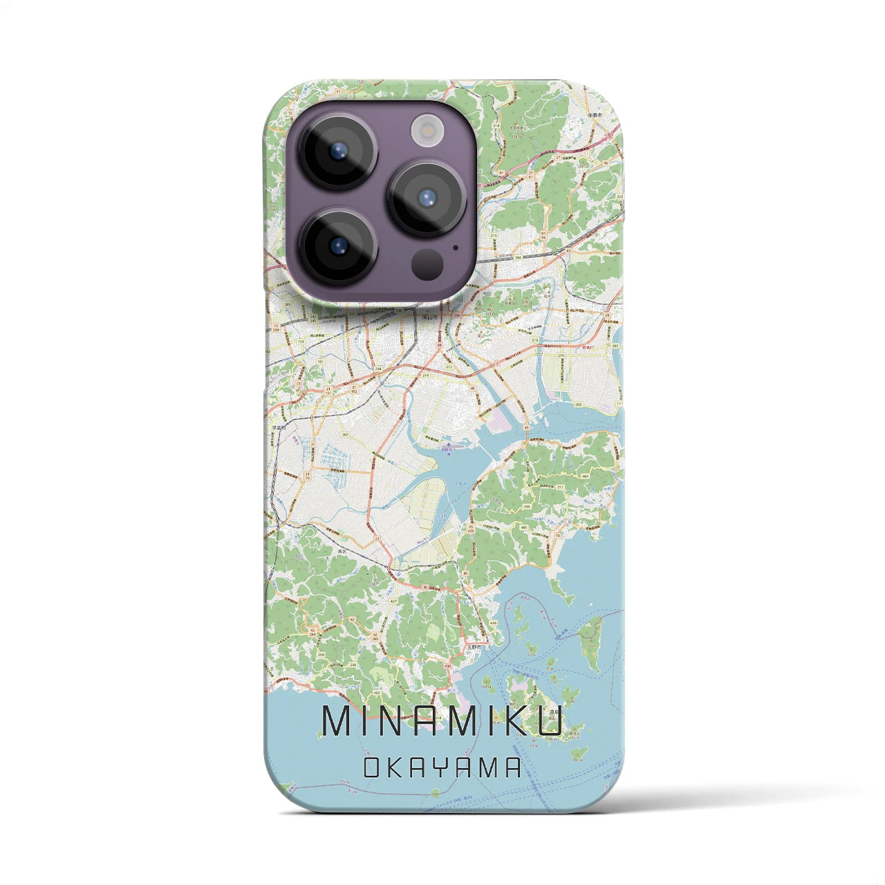 【南区（岡山市）】地図柄iPhoneケース（バックカバータイプ・ナチュラル）iPhone 14 Pro 用