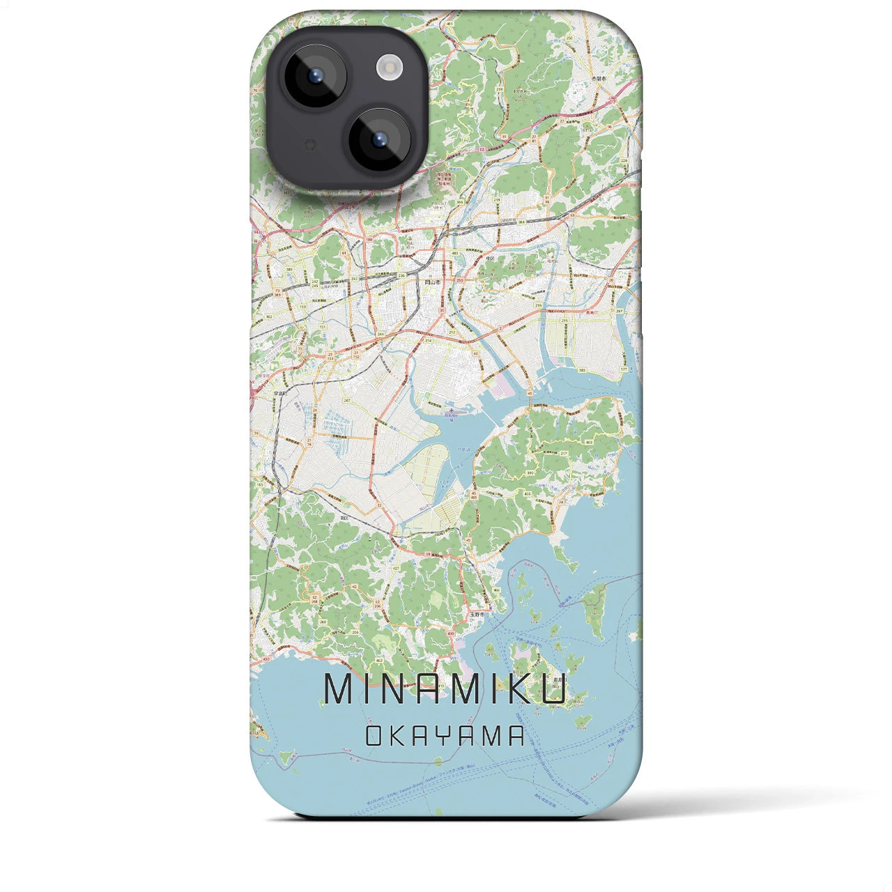 【南区（岡山市）】地図柄iPhoneケース（バックカバータイプ・ナチュラル）iPhone 14 Plus 用