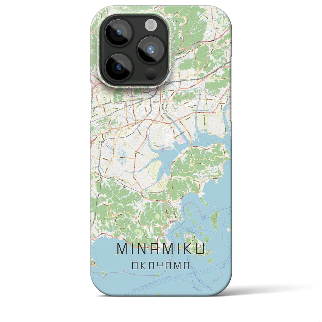 【南区（岡山市）】地図柄iPhoneケース（バックカバータイプ・ナチュラル）iPhone 15 Pro Max 用