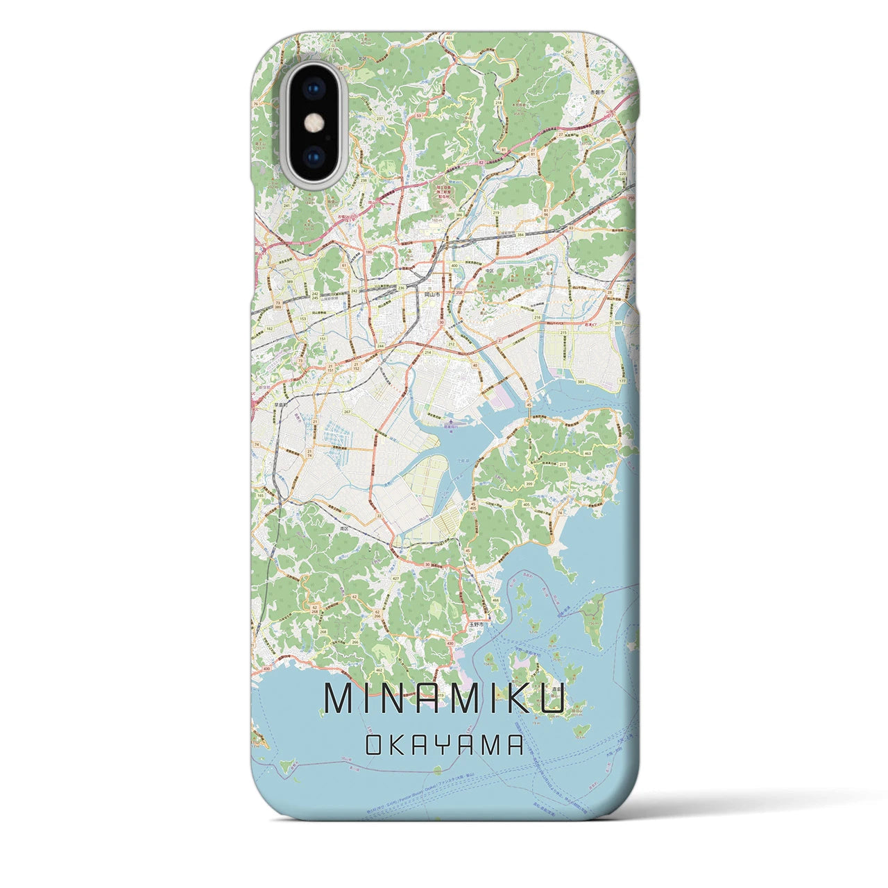 【南区（岡山市）】地図柄iPhoneケース（バックカバータイプ・ナチュラル）iPhone XS Max 用