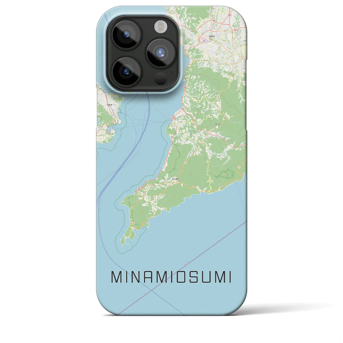 【南大隅】地図柄iPhoneケース（バックカバータイプ・ナチュラル）iPhone 15 Pro Max 用
