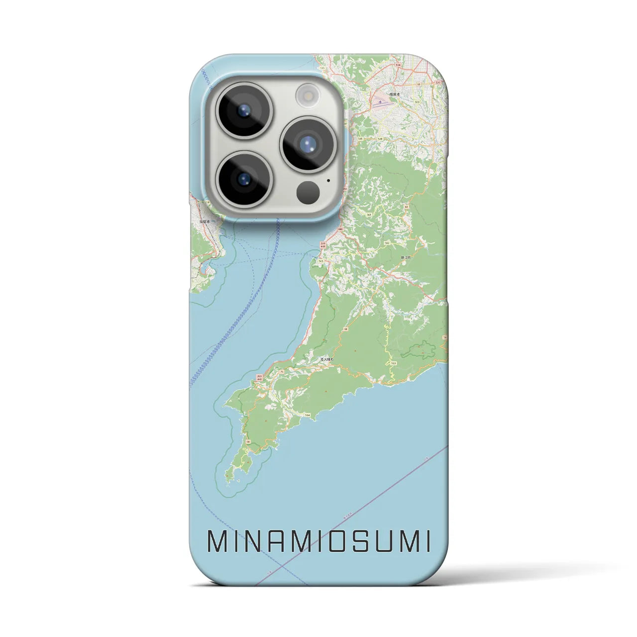 【南大隅】地図柄iPhoneケース（バックカバータイプ・ナチュラル）iPhone 15 Pro 用