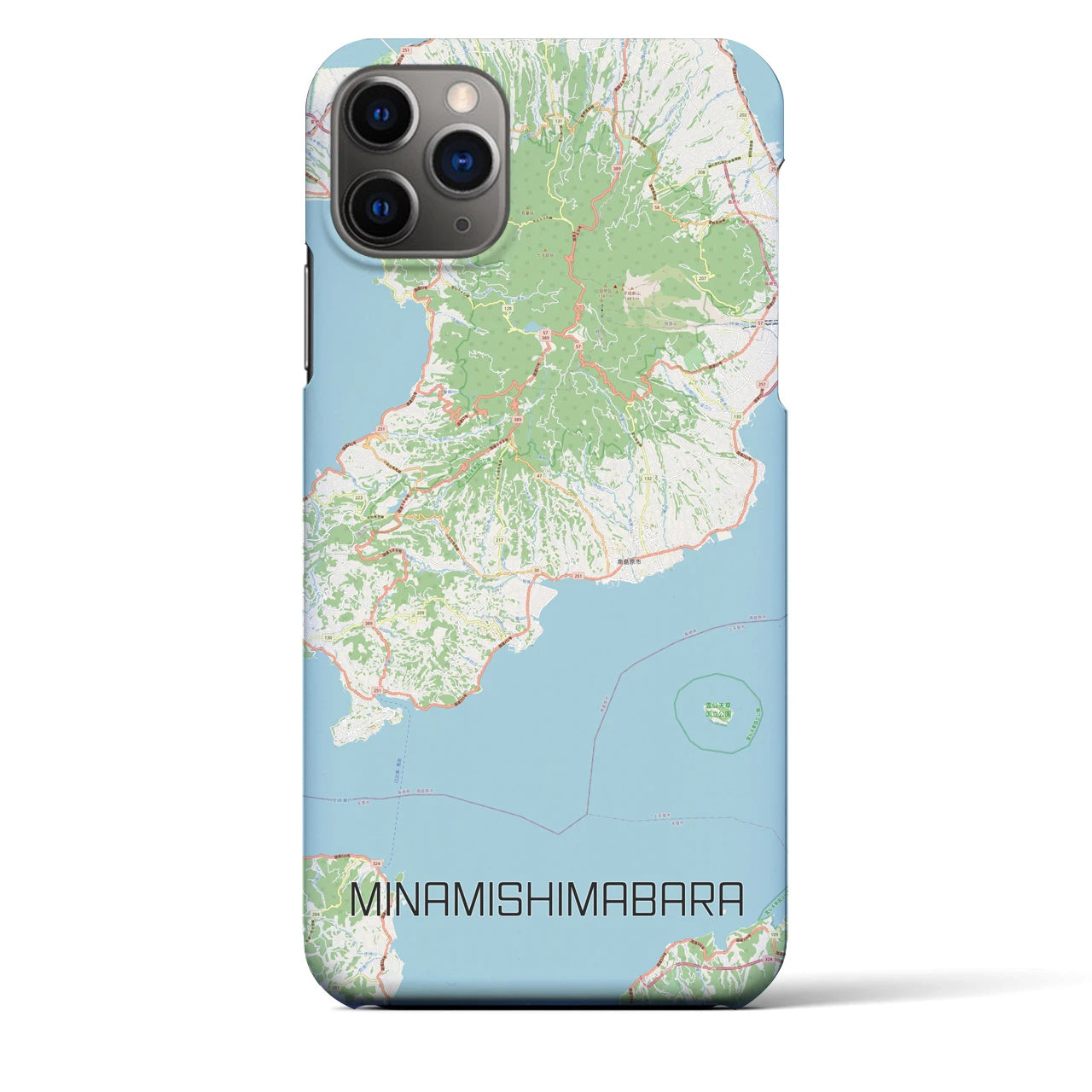 【南島原】地図柄iPhoneケース（バックカバータイプ・ナチュラル）iPhone 11 Pro Max 用