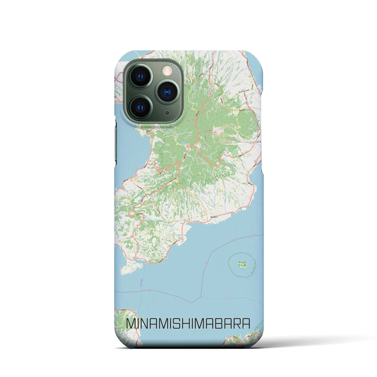 【南島原】地図柄iPhoneケース（バックカバータイプ・ナチュラル）iPhone 11 Pro 用