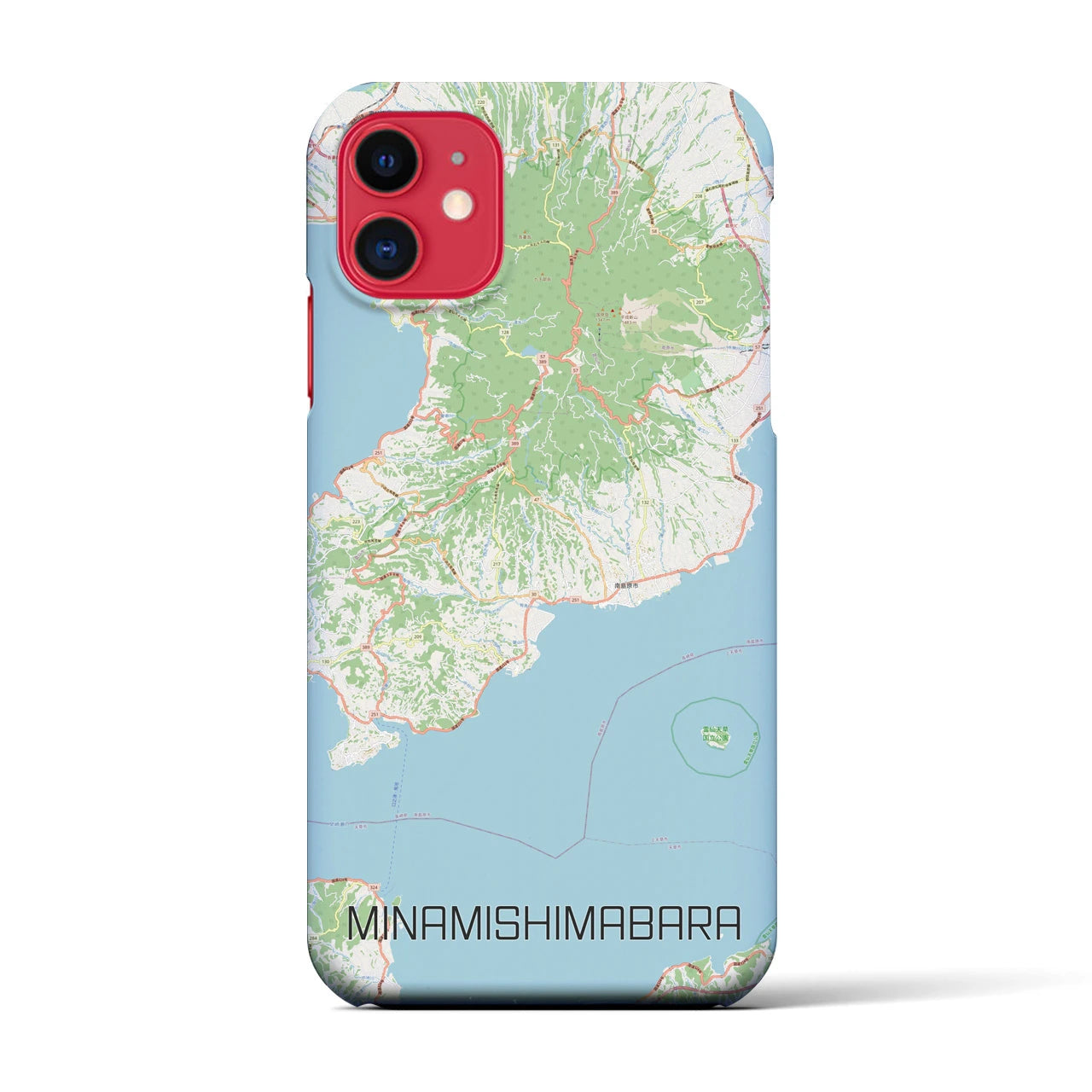 【南島原】地図柄iPhoneケース（バックカバータイプ・ナチュラル）iPhone 11 用