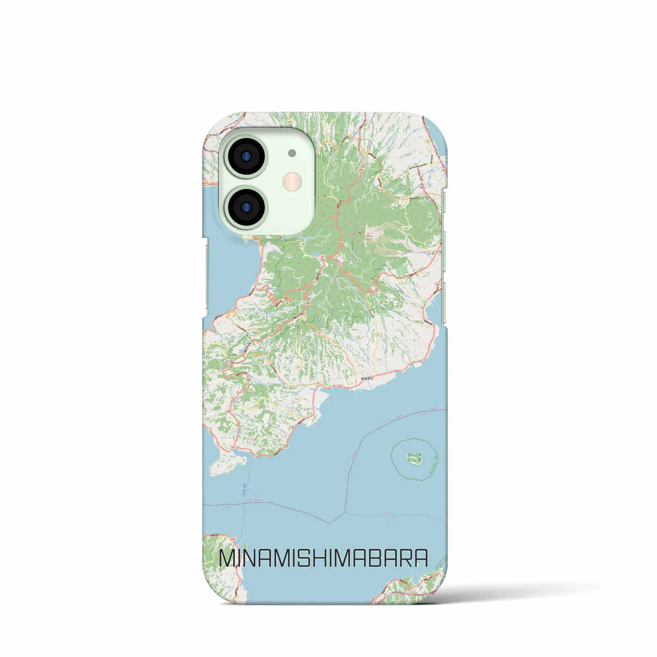 【南島原】地図柄iPhoneケース（バックカバータイプ・ナチュラル）iPhone 12 mini 用
