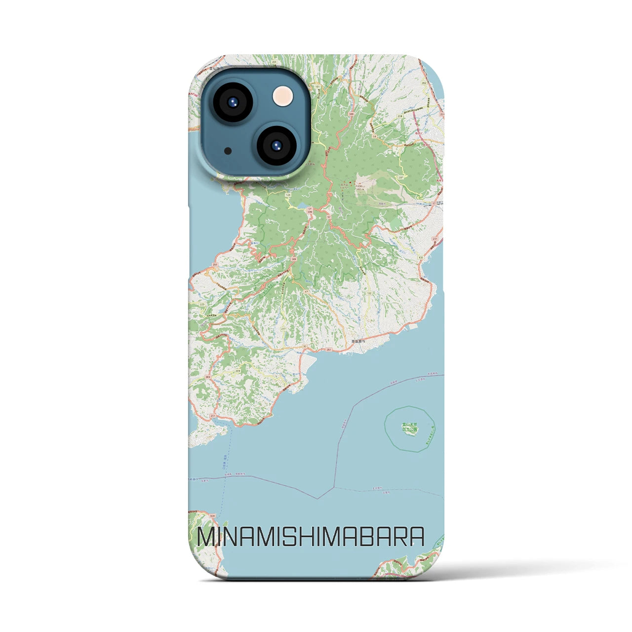 【南島原】地図柄iPhoneケース（バックカバータイプ・ナチュラル）iPhone 13 用