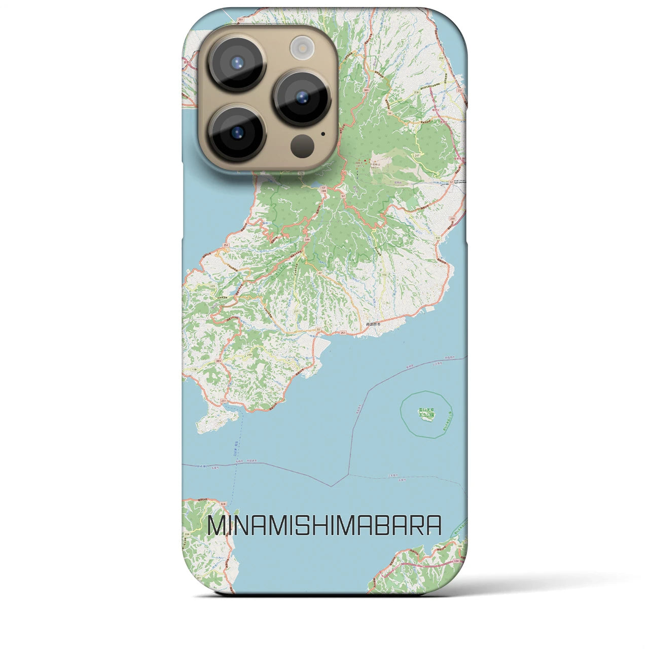【南島原】地図柄iPhoneケース（バックカバータイプ・ナチュラル）iPhone 14 Pro Max 用