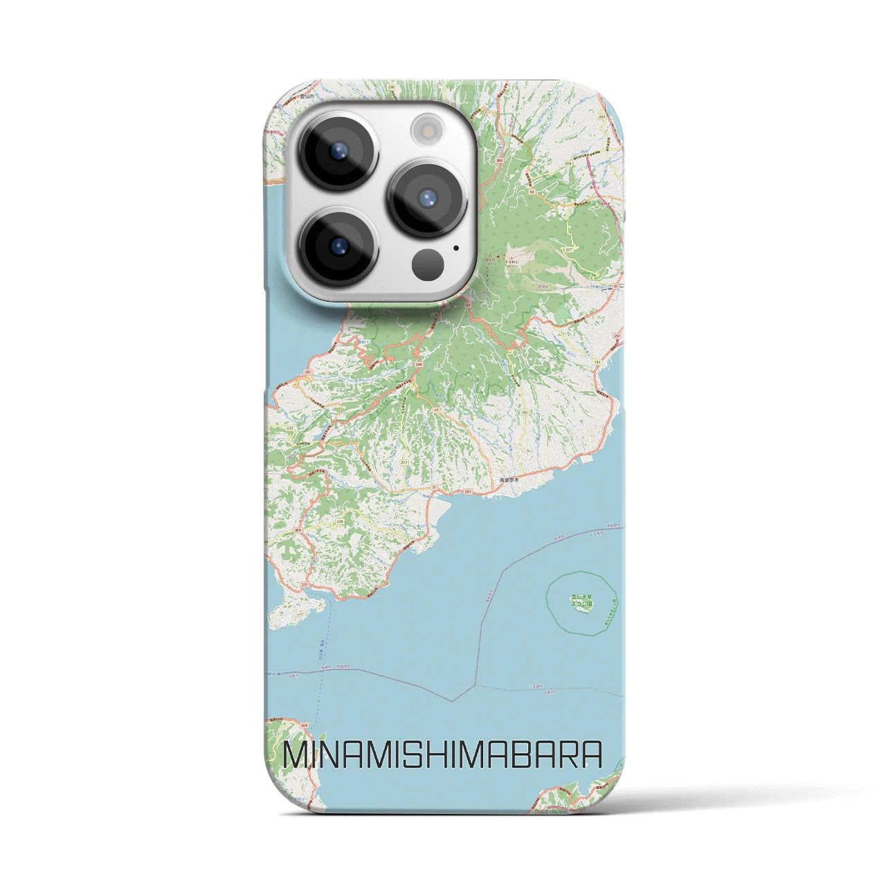 【南島原】地図柄iPhoneケース（バックカバータイプ・ナチュラル）iPhone 14 Pro 用
