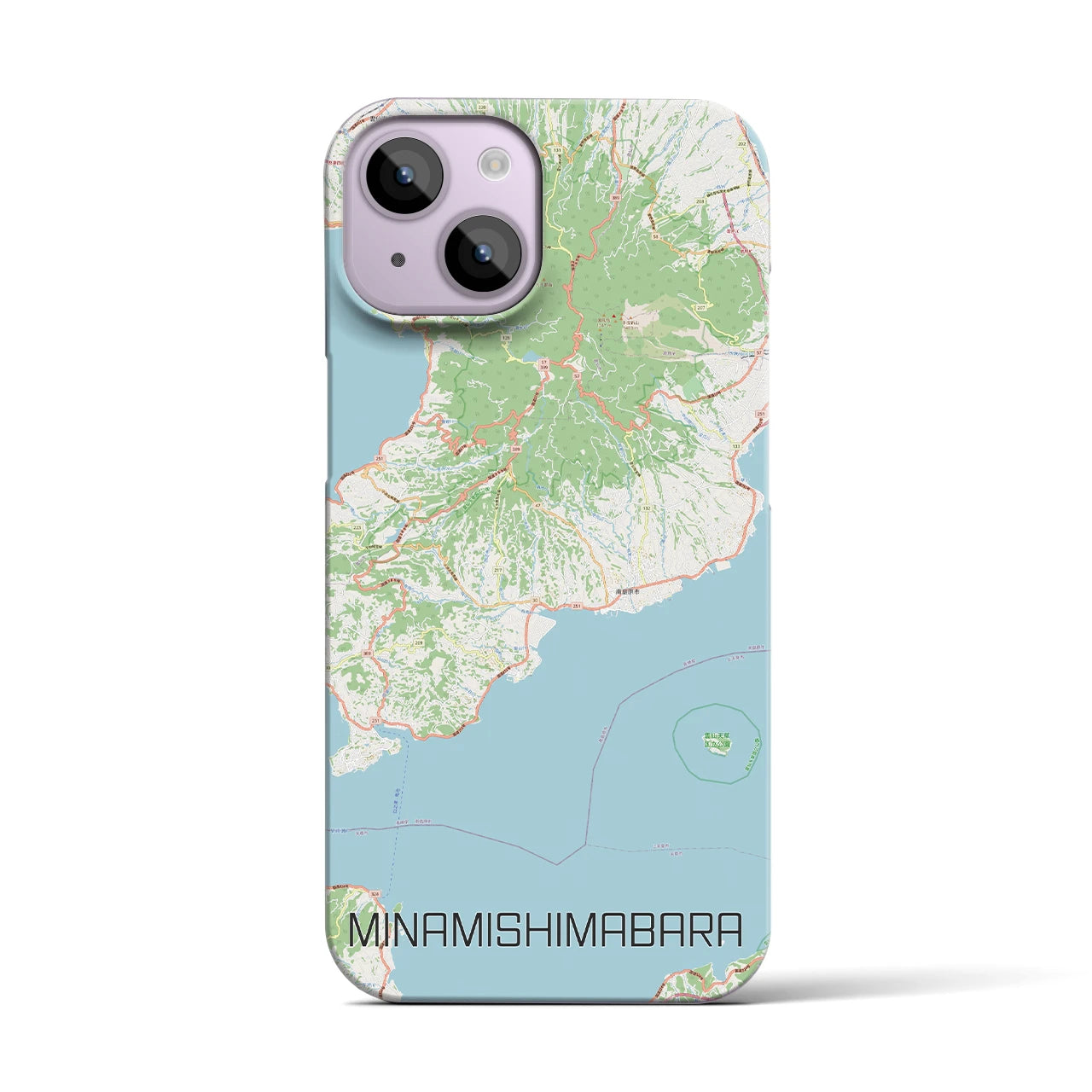 【南島原】地図柄iPhoneケース（バックカバータイプ・ナチュラル）iPhone 14 用