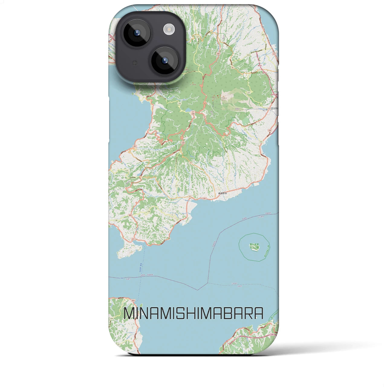 【南島原】地図柄iPhoneケース（バックカバータイプ・ナチュラル）iPhone 14 Plus 用