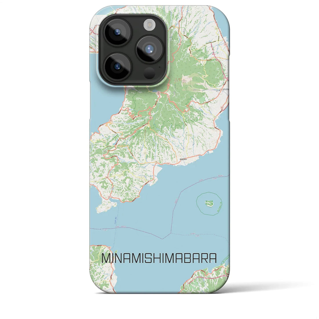 【南島原】地図柄iPhoneケース（バックカバータイプ・ナチュラル）iPhone 15 Pro Max 用