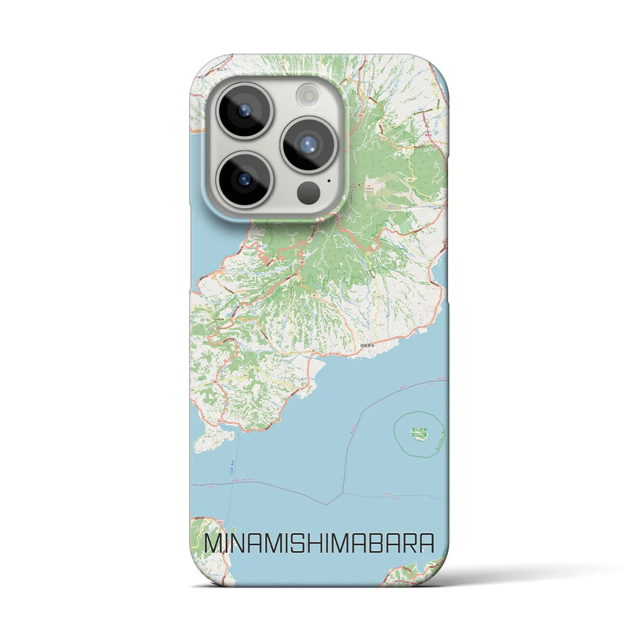 【南島原】地図柄iPhoneケース（バックカバータイプ・ナチュラル）iPhone 15 Pro 用