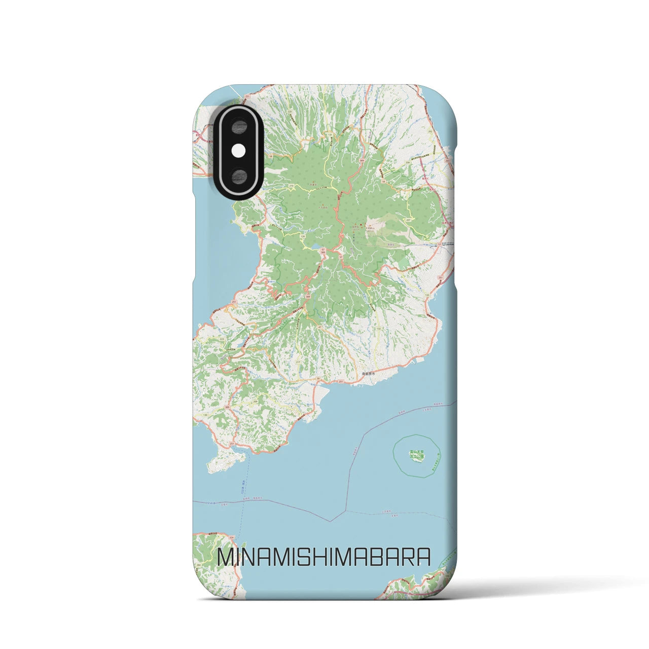 【南島原】地図柄iPhoneケース（バックカバータイプ・ナチュラル）iPhone XS / X 用