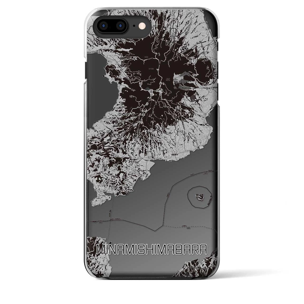 【南島原】地図柄iPhoneケース（クリアタイプ・モノトーン）iPhone 8Plus /7Plus / 6sPlus / 6Plus 用