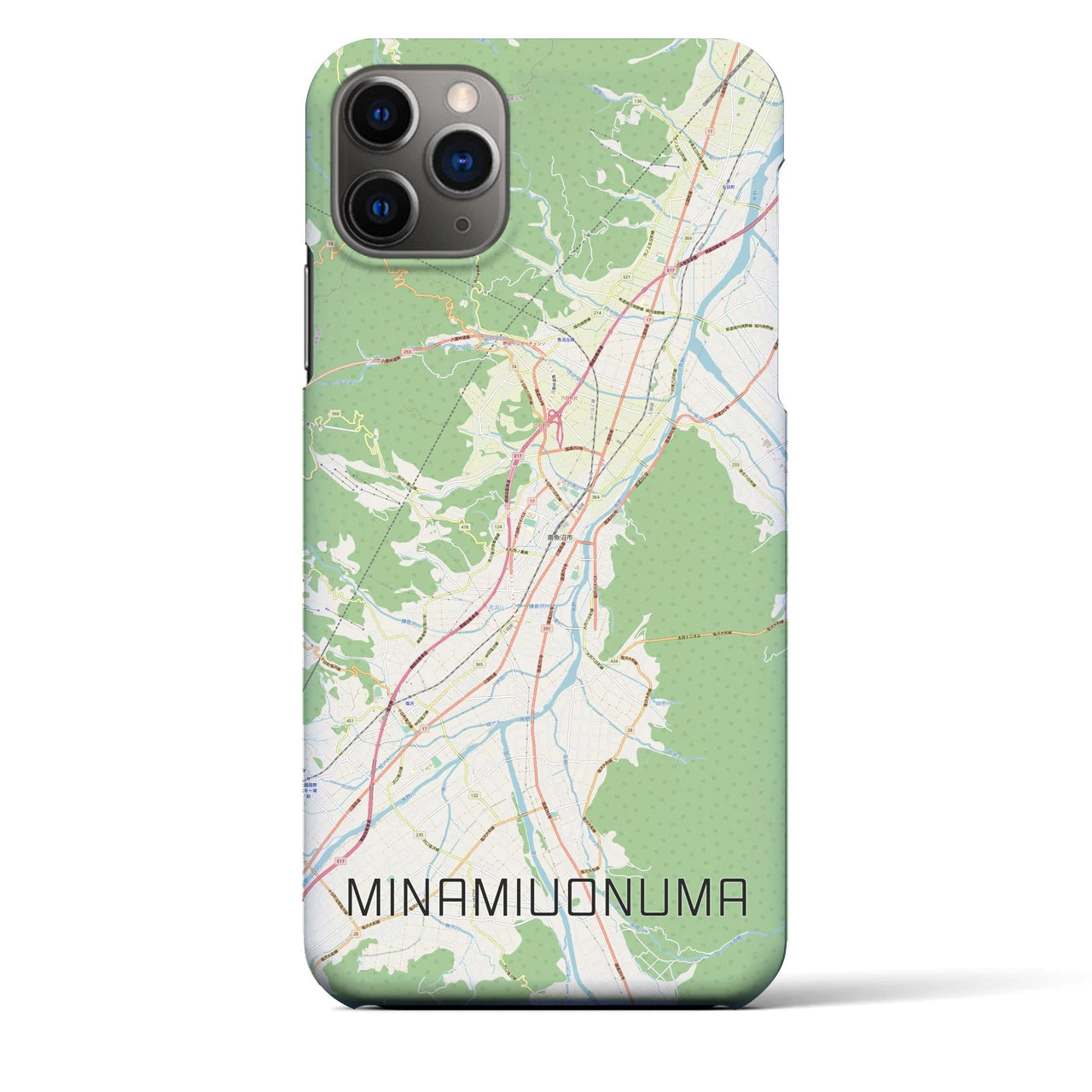 【南魚沼】地図柄iPhoneケース（バックカバータイプ・ナチュラル）iPhone 11 Pro Max 用