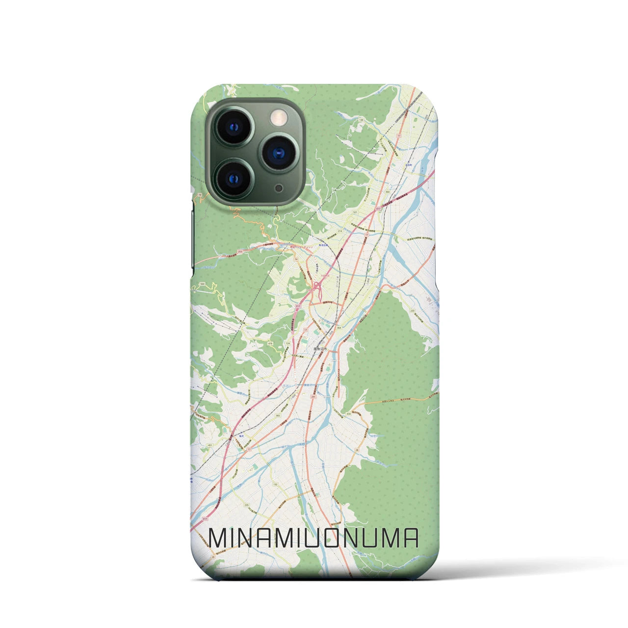【南魚沼】地図柄iPhoneケース（バックカバータイプ・ナチュラル）iPhone 11 Pro 用