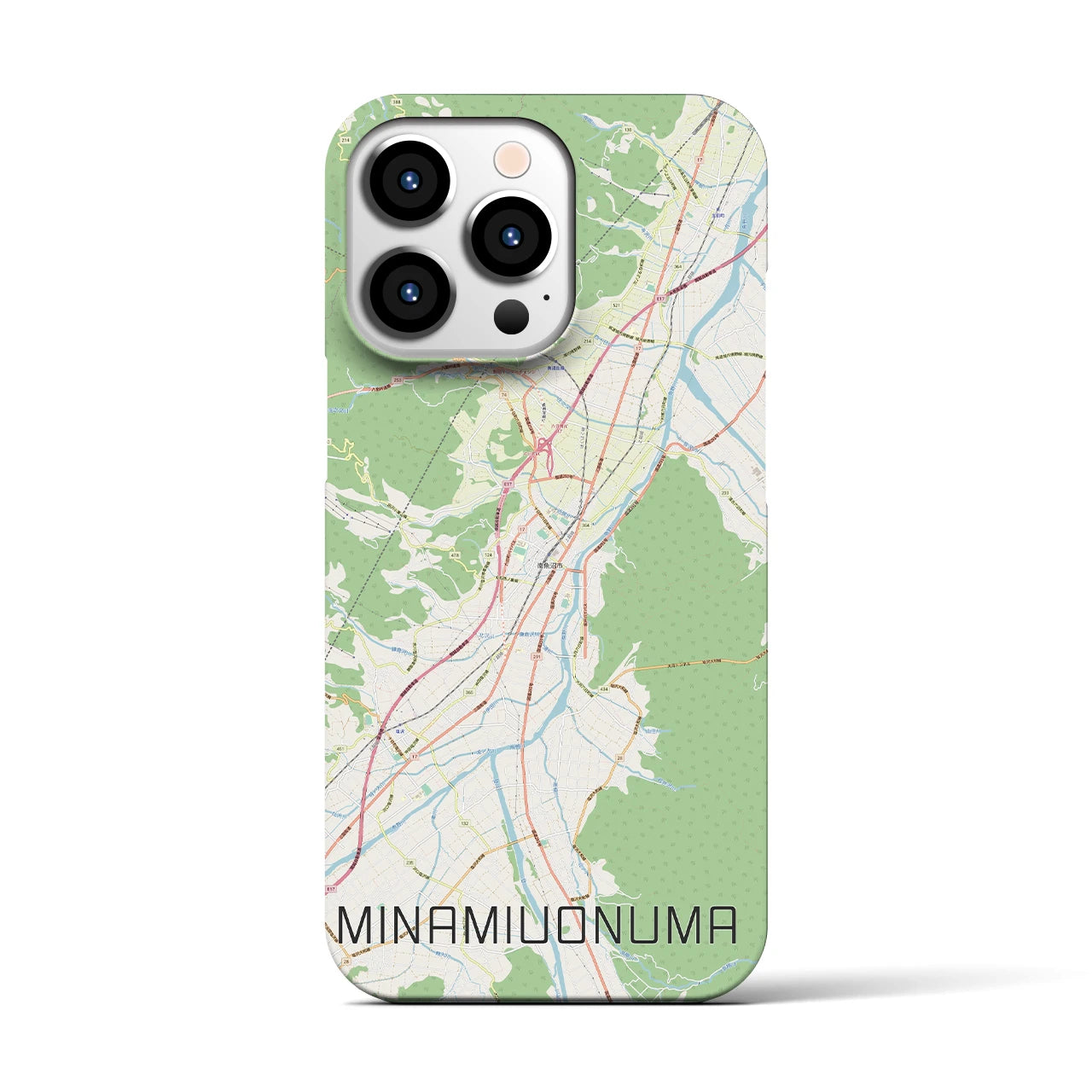 【南魚沼】地図柄iPhoneケース（バックカバータイプ・ナチュラル）iPhone 13 Pro 用