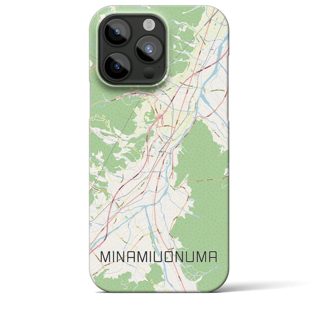 【南魚沼】地図柄iPhoneケース（バックカバータイプ・ナチュラル）iPhone 15 Pro Max 用