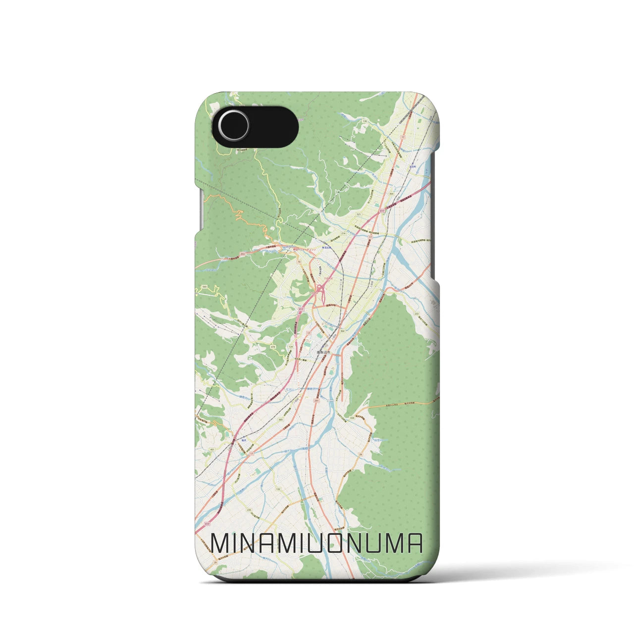 【南魚沼】地図柄iPhoneケース（バックカバータイプ・ナチュラル）iPhone SE（第3 / 第2世代） / 8 / 7 / 6s / 6 用
