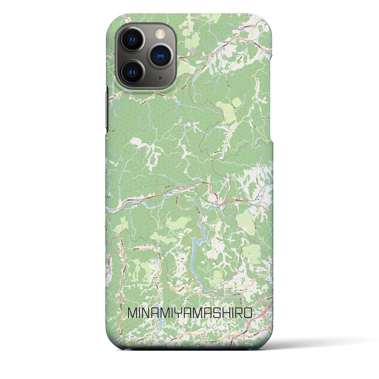 【南山城】地図柄iPhoneケース（バックカバータイプ・ナチュラル）iPhone 11 Pro Max 用