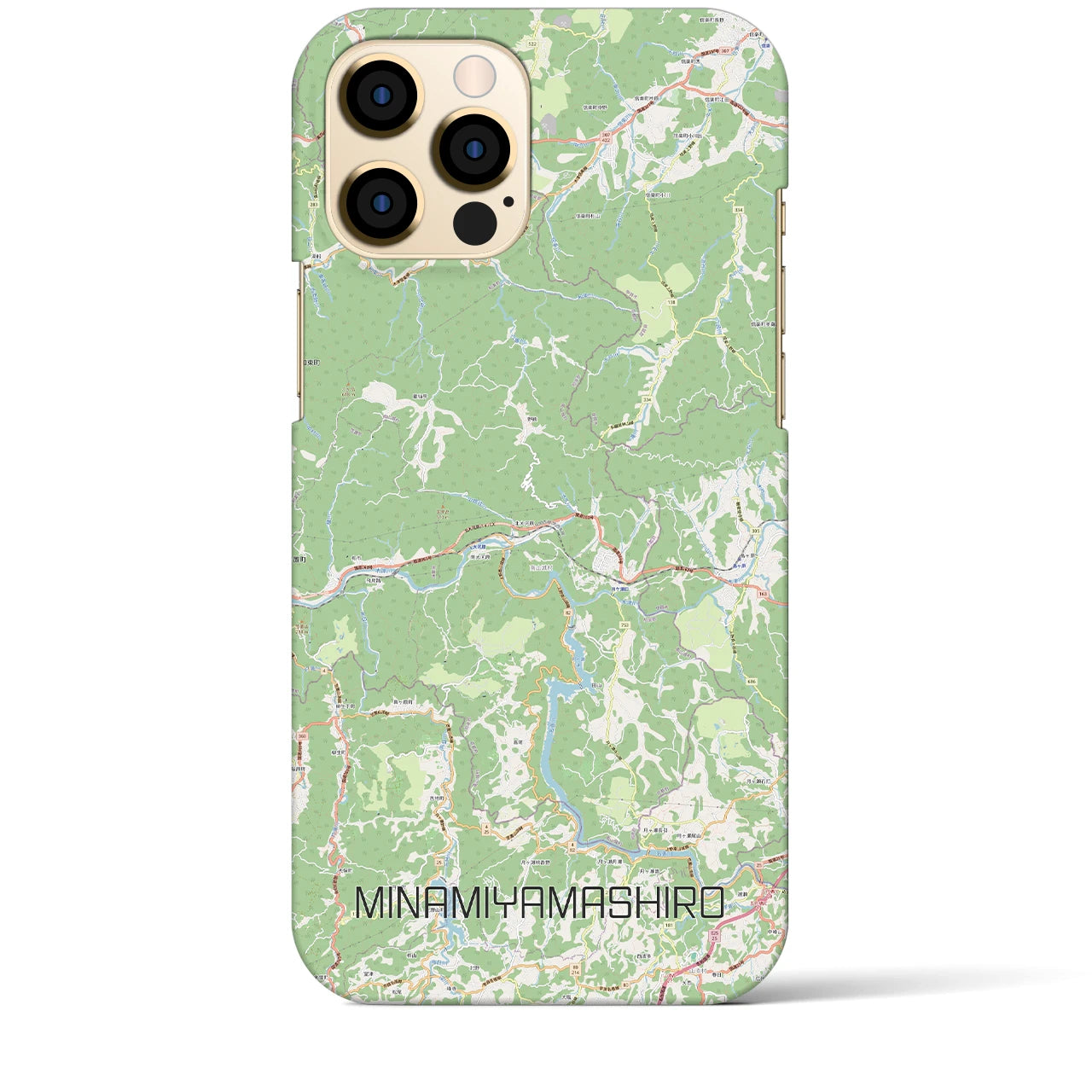 【南山城】地図柄iPhoneケース（バックカバータイプ・ナチュラル）iPhone 12 Pro Max 用