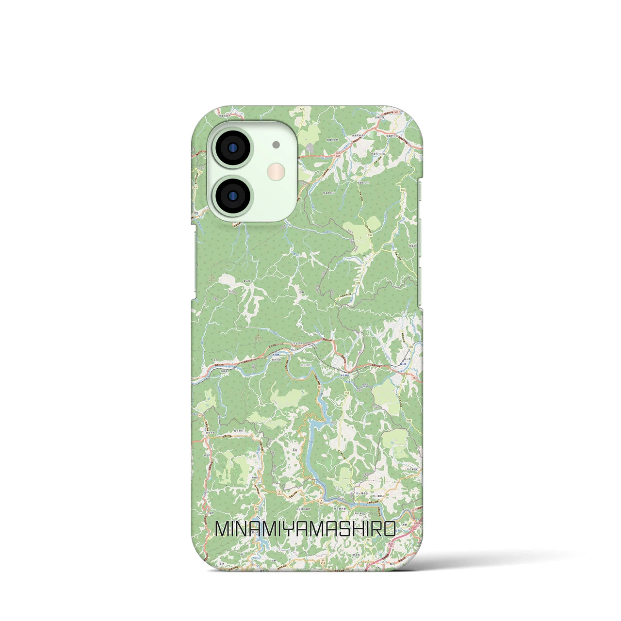 【南山城】地図柄iPhoneケース（バックカバータイプ・ナチュラル）iPhone 12 mini 用