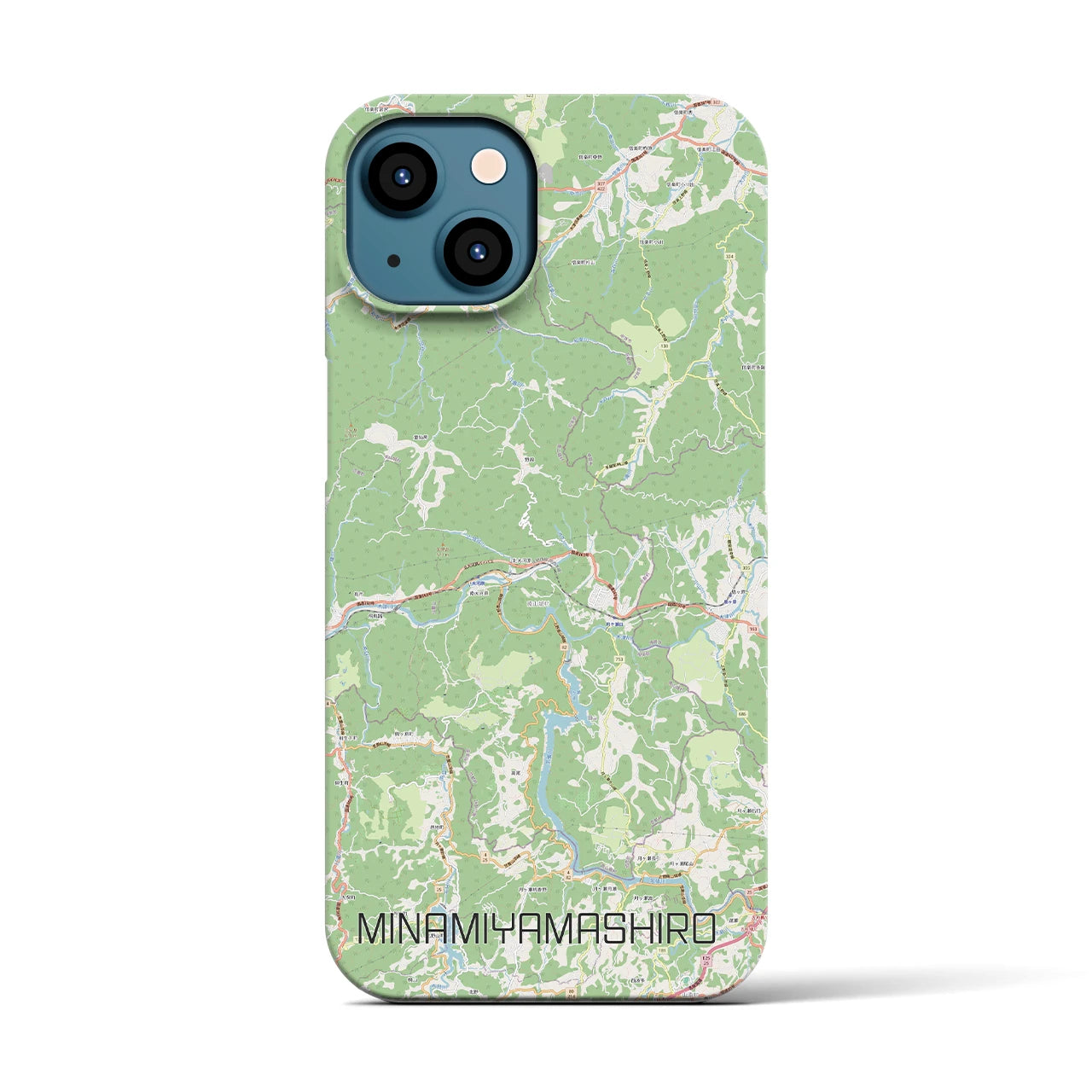 【南山城】地図柄iPhoneケース（バックカバータイプ・ナチュラル）iPhone 13 用