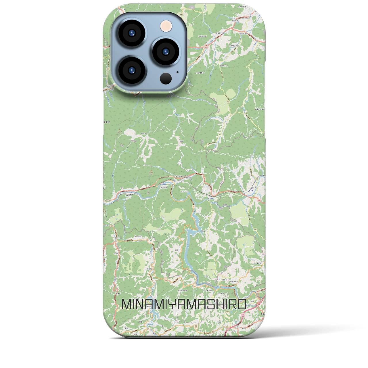 【南山城】地図柄iPhoneケース（バックカバータイプ・ナチュラル）iPhone 13 Pro Max 用
