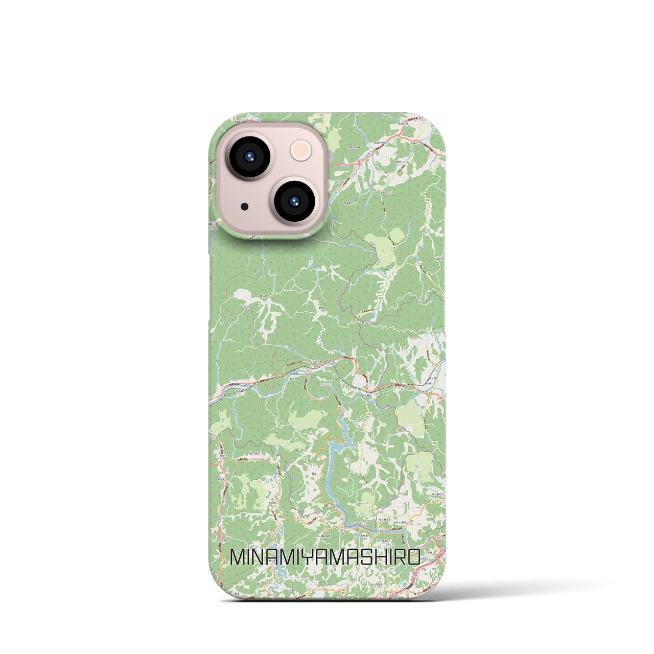 【南山城】地図柄iPhoneケース（バックカバータイプ・ナチュラル）iPhone 13 mini 用