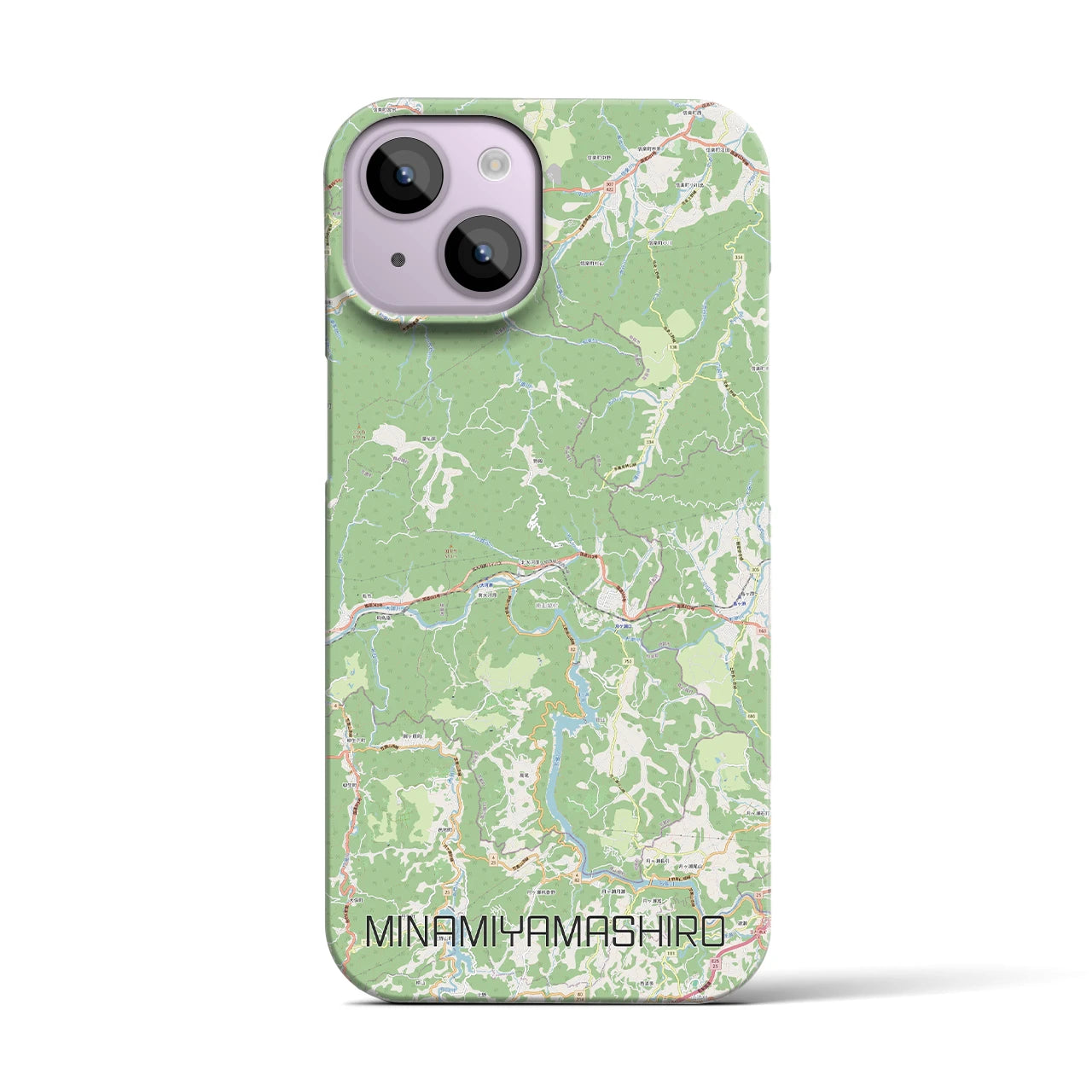 【南山城】地図柄iPhoneケース（バックカバータイプ・ナチュラル）iPhone 14 用