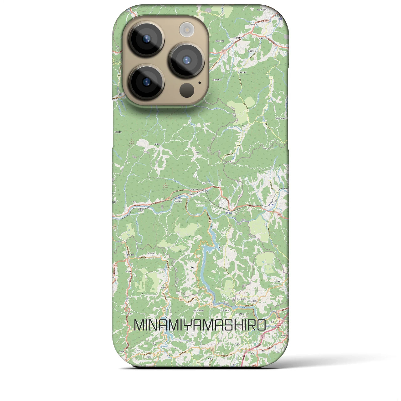【南山城】地図柄iPhoneケース（バックカバータイプ・ナチュラル）iPhone 14 Pro Max 用