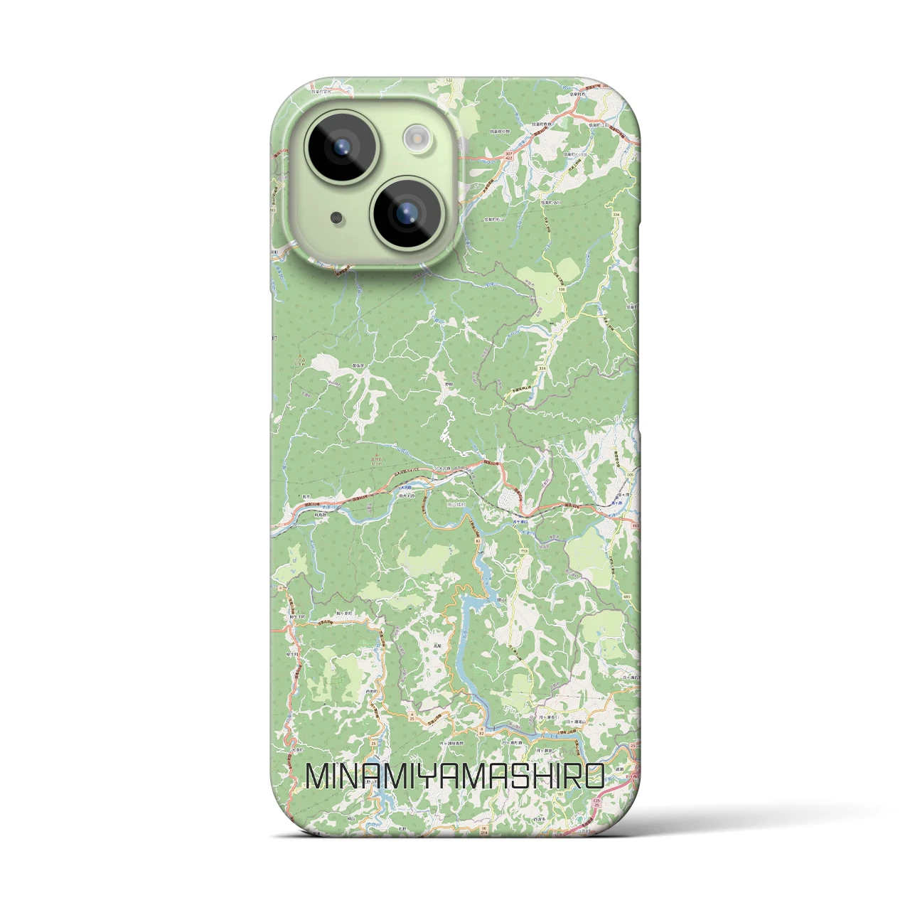 【南山城】地図柄iPhoneケース（バックカバータイプ・ナチュラル）iPhone 15 用