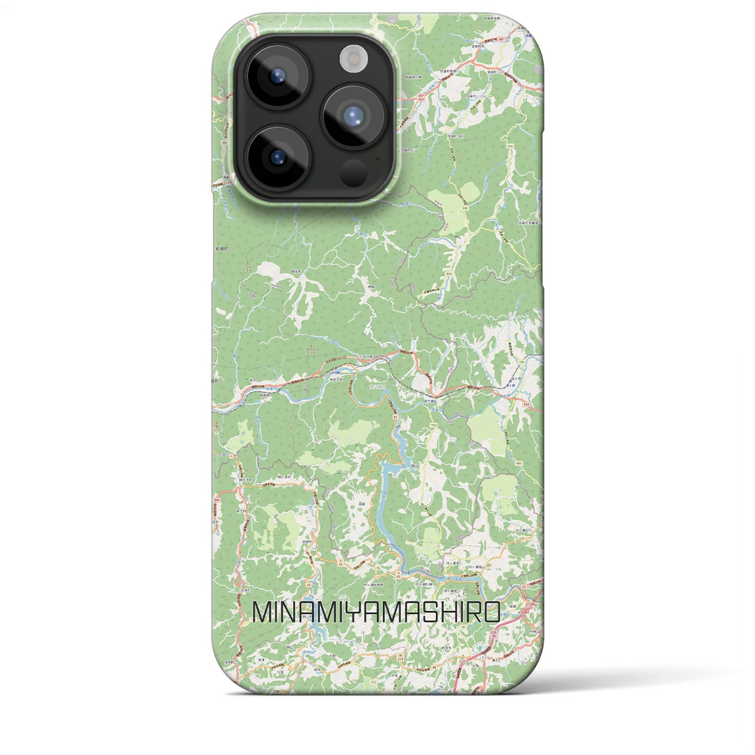 【南山城】地図柄iPhoneケース（バックカバータイプ・ナチュラル）iPhone 15 Pro Max 用