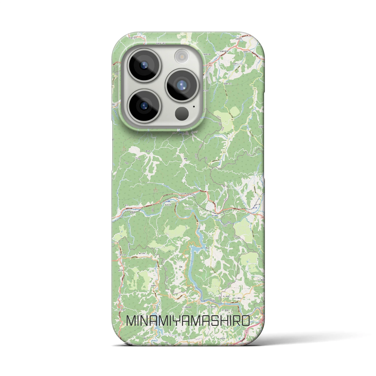 【南山城】地図柄iPhoneケース（バックカバータイプ・ナチュラル）iPhone 15 Pro 用