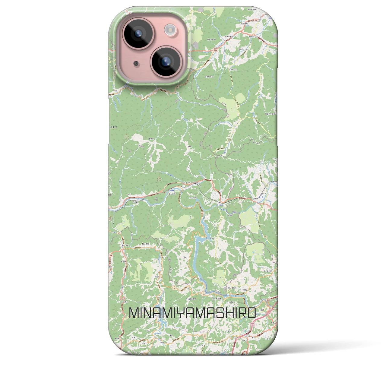 【南山城】地図柄iPhoneケース（バックカバータイプ・ナチュラル）iPhone 15 Plus 用