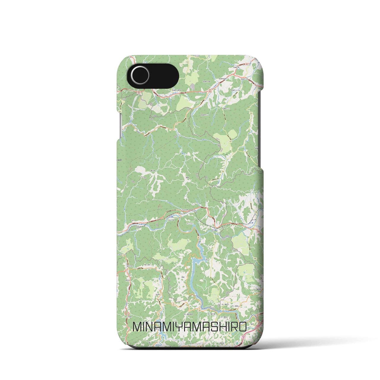 【南山城】地図柄iPhoneケース（バックカバータイプ・ナチュラル）iPhone SE（第3 / 第2世代） / 8 / 7 / 6s / 6 用