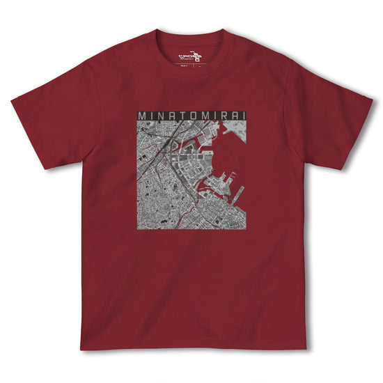 【みなとみらい（神奈川県）】地図柄ヘビーウェイトTシャツ